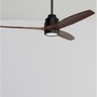 Ventilátory - NV 5231401 Stropní ventilátor se světlem SABAL tělo z oceli matná černá a sklo 3ABS dřevěné listy 12W 3000K - NOVA LUCE - foto 3