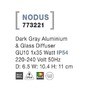Nástěnná - NV 773221 Venkovní nástěnné svítidlo NODUS tmavě šedý hliník skleněný difuzor GU10 1x7W 220-240V IP54 bez žárovky světlo dolů - NOVA LUCE - foto 3