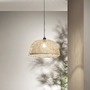 Dekorativní - FAN I-BAMBOO-S48 Závěsné svítidlo Bamboo kov + bambus, 1xE27, 40 W; lampa pr. 48 x H 22 cm, konstrukce pr. 48 x 200 cm - FANEUROPE - foto 3