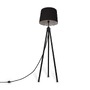 Stojací lampy - M Z177FL-01B Stojací lampa Calvin 60W černá kov/dřevo textilní stínidlo - MAYTONI - foto 3