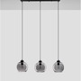 Podélná - NV 9241150 Závěsné svítidlo PALMER kouřové sklo černý kabel černá kovová základna E27 3x12W 230V IP20 bez žárovky - NOVA LUCE - foto 3