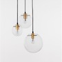 Vícečetná - NV 9416933 Závěsné svítidlo MIRALE čiré sklo a zlatý kov černý PVC kabel E27 3x12W 230V IP20 bez žárovky - NOVA LUCE - foto 3