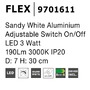Bodová - NV 9701611 Bodové svítidlo FLEX bílý hliník nastavitelné vypínač na těle LED 3W 3000K IP20 - NOVA LUCE - foto 3