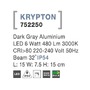 Nástěnná - NV 752250 Venkovní nástěnné svítidlo KRYPTON tmavě šedý hliník LED 6W 3000K 220-240V 32st. IP54 - NOVA LUCE - foto 3