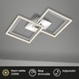 Hranatá - BRILO 3726-019 LED stropní svítidlo, 44 cm, 22 W, 950 lm, hliník-chrom - BRILO - foto 3