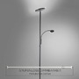 Stojací lampy - LD 11709-18 HANS stojací lampa černá LED se čtecím ramenem 22W 3000K + LED 4W 3000K IP20 - LEUCHTEN DIREKT / JUST LIGHT - foto 3