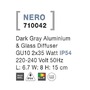 Nástěnná - NV 710042 Venkovní nástěnné svítidlo NERO tmavě šedý hliník skleněný difuzor GU10 2x7W 220-240V IP54 bez žárovky světlo nahoru a dolů - NOVA LUCE - foto 3