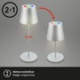 Stolní lampy dekorační - BRILO 7507014 Kiki stolní lampička bezdrátová, dotykový vypínač, pestrobarevné RGB+W světlo, nastavitelná výška, matný chrom - BRILO - foto 3