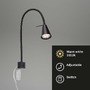 S ramenem - BRI 2080-015 Flexibilní nástěnné svítidlo 40,3 cm 1xGU10 5W 400lm černá - BRILONER - foto 3