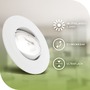 Kruhová - BRILO 7989036 3ks sada LED vestavné bodové svítidlo EEK A 90mm, nastavitelné, ploché, 2W, 4000K, bílé - BRILO - foto 3