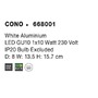Bodová - NV 668001 Bodové svítidlo CONO bílý hliník GU10 1x10W 230V IP20 bez žárovky - NOVA LUCE - foto 3