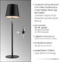 Na stůl - LD 19251-18 BOTERIA LED lampička na láhev, nabíjecí, s přídavnou nohou, černá 3000K - JUST LIGHT - foto 3