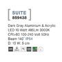 Nástěnná - NV 859438 Venkovní nástěnné svítidlo SUITE tmavě šedý hliník a akryl LED 10W 3000K 100-240V 140st. IP54 - NOVA LUCE - foto 3