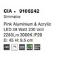 Kruhová - NV 9106242 Stropní svítidlo CIA růžový hliník a akryl LED 38W 230V 3000K IP20 stmívatelné - NOVA LUCE - foto 3