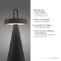 Na stůl - LD 19302-18 ALWA LED stolní lampa na baterie černá stmívatelné dotykem IP44 vnitřní i venkovní 2700K - JUST LIGHT - foto 3