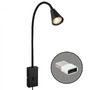Bodová - BRI 2175015 Justra lampa na čtení, nastavitelná, 2x USB porty, černá - BRILONER - foto 3