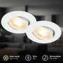 Kruhová - BRILO 7662026 Besi vestavný bodové svítidlo 68mm 2ks sada - 230V, 4,8W, 420lm, LED, teplá bílá, bílé - BRILO - foto 3