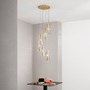 Dekorativní - FAN I-MAGIC-S6-ORO Závěsné svítidlo Magic, zlatá/jantar, 6 x E27, 35 x 35 x 150 cm - FANEUROPE - foto 3