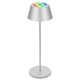 Na stůl - BRILO 7466018 LED RGB nabíjecí stolní lampa 38 cm 2W 200lm chrom - BRILO - foto 3