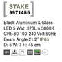 Zápichy - NV 9971455 Venkovní svítidlo s bodcem STAKE černý hliník a sklo LED 5W 3000K 100-240V 21st. IP65 - NOVA LUCE - foto 3