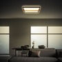 Hranatá - BRI 3845015 Remsa LED stropní svítidlo, dekor dřeva, přímé a nepřímé osvětlení, hranaté 31,5x29 cm, černá/dřevo - BRILONER - foto 3