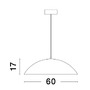 Polokoule - NV 9081280 Závěsné svítidlo GLIM bílá zvenku přírodní dřevo uvnitř hliník a akryl LED 47W 230V 3000K IP20 stmívatelné - NOVA LUCE - foto 3