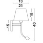 S ramenem - NV 8127401 Nástěnné svítidlo VALENCIA bílý hliník bílé stínidlo E27 1x40W LED 3W čtecí lampička / vypínač na těle - NOVA LUCE - foto 3
