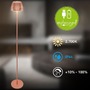 Stojací lampy - BRILO 1238013 nabíjecí stojanová lampa Riffle - 124 cm, 4,2W, 400lm, bezdrátová, LED, stmívatelná, dotykový vypínač, měď - BRILO - foto 3