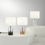 Stolní lampy dekorační - FAN I-LONDON-L-BCO Lume London bílé sklo + textilní stínidlo, 1 x E14, konstrukce pr. 18 x 30,1 cm, stínidlo pr. 18 x 15 cm - FANEUROPE - foto 3