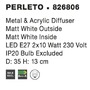 Kruhová - NV 826806 Stropní svítidlo PERLETO stropní svítidlo bílý kov a akrylový difuzor E27 2x12W - NOVA LUCE - foto 3