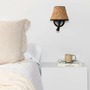 Dekorativní - FARO 64309-71 SUMBA černá/ratan nástěnná lampa se čtecí lampičkou - FARO - foto 3