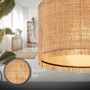 Kruhová - BRI 3854014 Stropní svítidlo Borra 40x29 cm – stínidlo ze slámy, E27, max. 10W, on/off, béžová / černá - BRILONER - foto 3