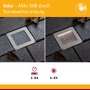 Zapuštěná - P 95742 Solární LED zemní svítidlo Sorea soumrakový senzor IP67 hranaté 100x100mm 3000K 0,1W 6lm 3,7V kov kartáčovaný ABS/polykarbonát/ocel - PAULMANN - foto 3