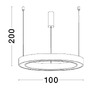 Kruhová - NV 9558606 Závěsné svítidlo STING LED hliník a akryl bílá Epistar SMD2835 60W 3000K Eaglerise TRIAC driver D100 H200 120st. IP20 stmívatelné - NOVA LUCE - foto 3