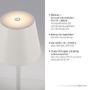 Dekorační - LD 19252-16 LED bateriové svítidlo bílé, stojací a stolní lampa, dotykový stmívač, IP54 pro venkovní použití 3000K - JUST LIGHT - foto 3