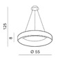 Kruhová - AZZ AZ2729 LED Závěsné svítidlo Azzardo Sovana Pendant 55 CCT grey dimm AZ2729 50W 2750lm 3000-6500K IP20 55cm stmívatelné šedé - AZZARDO - foto 3