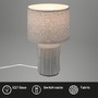 Stolní lampy dekorační - BRILO 7539014 BRILONER Ino stolní lampička, látkové stínidlo, keramický podstavec, 22x37,5 cm (DxH), šedá 7539014 - foto 3