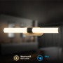 Koupelnová - BRI 2191014 Runt svítidlo k zrcadlu - 7W, 690lm, LED, montáž na stěnu, 40cm, teplá bílá, černá/dřevo - BRILONER - foto 3