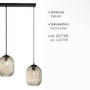 Vícečetná - PN 2001-27 SHITAKE LED závěsné svítidlo, 3 ramenné, barva jantar, retro styl, skleněné stínidlo - PAUL NEUHAUS - foto 3
