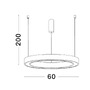 Kruhová - NV 9558600 Závěsné svítidlo STING LED hliník a akryl bílá Epistar SMD2835 40W 3000K Eaglerise TRIAC driver D60 H200 120st. IP20 stmívatelné - NOVA LUCE - foto 3