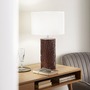 Stolní lampy dekorační - FAN I-WOODLOG-L Stolní lampa Woodlog (hnědý dřevěný podstavec) objímka E27, konstrukce pr. 30 x 52 cm, stínidlo pr. 30 x V 18,5 cm - FANEUROPE - foto 3