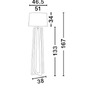 Stojací lampy - NV 60202 Stojací lampa ALMA přírodní dřevo bílé stínidlo černý kabel E27 1x12W bez žárovky - NOVA LUCE - foto 3
