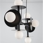Podélná - NV 9043307 Závěsné svítidlo PIELO černý kov opálové sklo G9 8x5W 230V IP20 bez žárovky - NOVA LUCE - foto 3