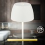 Stolní lampy dekorační - BRILO 7503016 LED nabíjecí stolní lampička Serina Mini, bezdrátová, 20cm, IP44, 2,5W, stmívatelné, dotykový vypínač, bílé - BRILO - foto 3