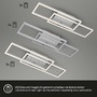 Hranatá - BRILO 3774019 LED stropní svítidlo, 56 cm, paměť, 30W, 2850lm, hliník - BRILONER - foto 3