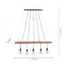 Vícečetná - LD 15515-18 DAMIAN Závěsné svítidlo, černá, 5-ramenné, modern - LEUCHTEN DIREKT / JUST LIGHT - foto 3