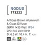 Nástěnná - NV 773222 Venkovní nástěnné svítidlo NODUS antický hnědý hliník skleněný difuzor GU10 1x7W 220-240V IP54 bez žárovky světlo dolů - NOVA LUCE - foto 3