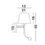 S ramenem - NV 8127402 Nástěnné svítidlo VALENCIA nikl satén hliník bílé stínidlo E27 1x40W LED 3W čtecí lampička / vypínač na těle - NOVA LUCE - foto 3