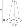 Hranatá - AZZ AZ2667 LED Závěsné svítidlo Azzardo Donut Square Pendant 60 CCT AZ2667 84W 7140lm 2000-6500K IP20 60cm stmívatelné s dálkovým ovládáním - AZZARDO - foto 3