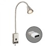 Bodová - BRI 2175012 Justra lampa na čtení, nastavitelná, 2x USB porty, matný nikl - BRILONER - foto 3